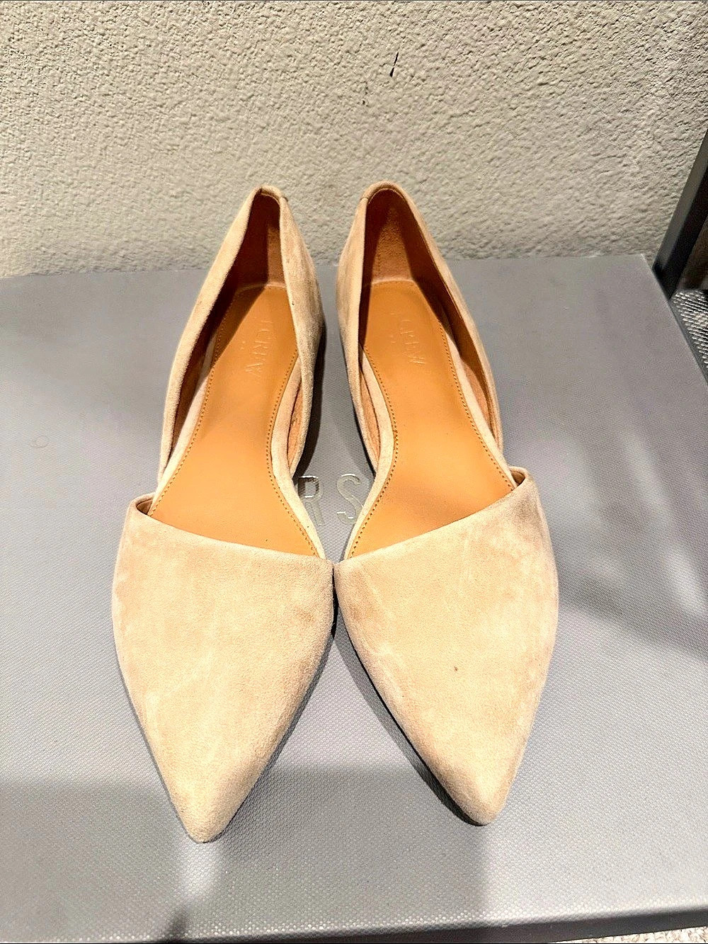 J.Crew Zoe Suede d'Orsay Flats Pointed-Toe Flats in Beige Size 71⁄2